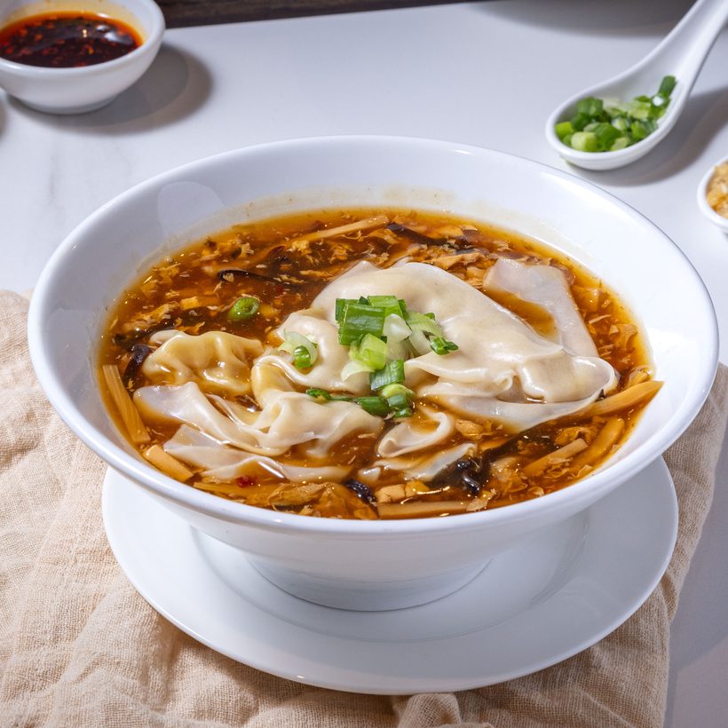 Pork & Shrimp Wontons in Hot & Sour Soup